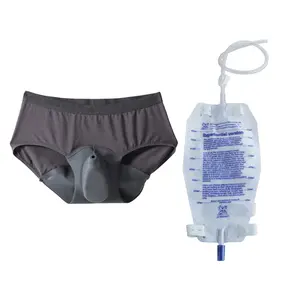 Women's Wearable Urine Collector Reusable Sitting Use Leak Proof Silicone Capsule 0.7M Drainage Tube 800ml Drainage Bag for Elderly Women Gray Portable & Durable Design