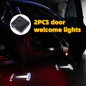 2Pcs  For Tesla Welcome Light for Model Y 3 S X Car Door LED Projector puddle lights Ultra-Bright Welcome Light