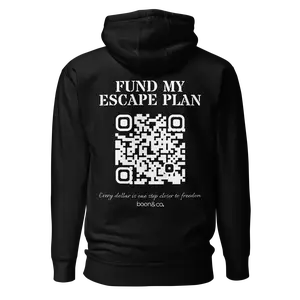 Fund My Escape Plan - Only Real Full Control QR Code Hoodie Cotton Menswear Pocket Outfit