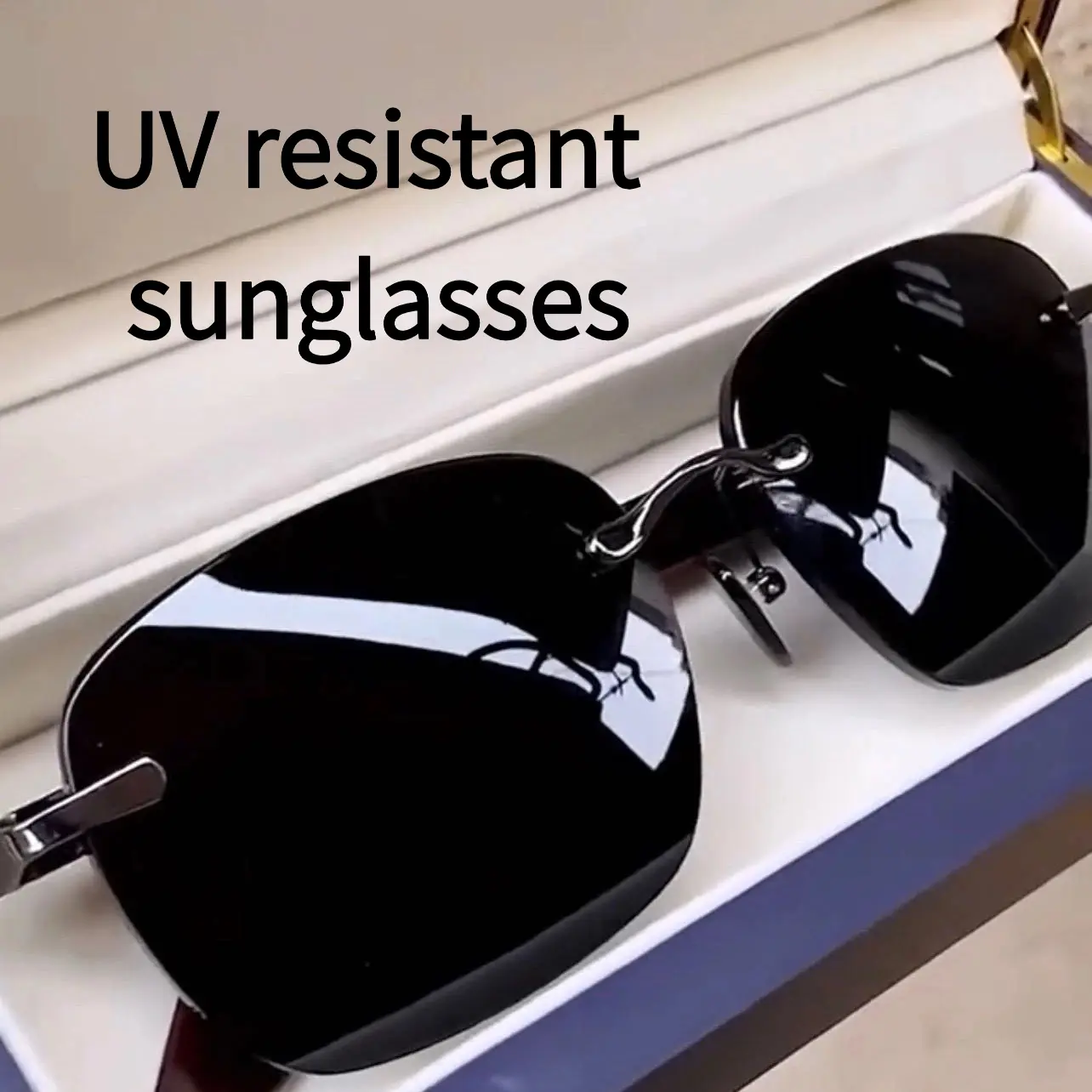 Modern UV400 Sun Protective Blackout Tint Sunglasses - Men's & Women's Sleek Metal Thin Frame High Definition Black Shades for Driving, Fishing, Modern Sunglasses, Sun Protective Sunglasses