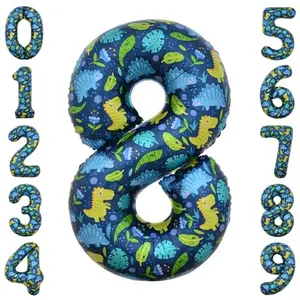 40 Inch Number 8 Dinosaur Balloon Dinosaur Birthday Decorations 8 Year Old Boy Party Supplies Number 8