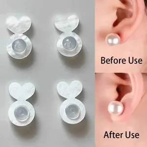 10pcs/20pcs Heart Earring Backs, Earring Lifters for Heavy Earrings, Silicone Earring Backs, Anti-Slip Earring Backs to Prevent Drooping