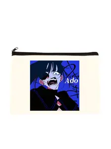 Ado Canvas Pouch Slogan Canvas Bag Funny Cosmetic Zipped Pencil Case Snack Bag Luxury Toiletry Bag Makeup Case