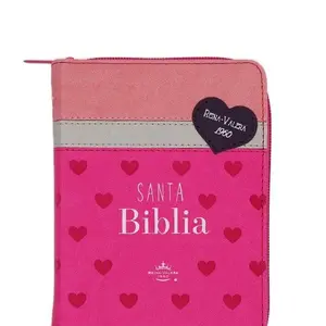 Biblia de bolsillo con cierre. Reina Valera 1960.Con corazones en la portada. Spanish Edition. Soft Cover