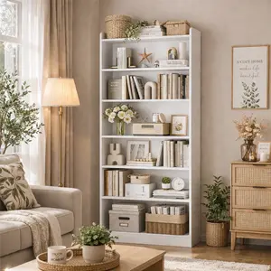 【Mother's Day Gift】Yaheetech 6/7 Tier Open Shelf Bookshelf, Modern Simple Tall Bookcase with Top Open Compartment for Office, Study, Living Room summervibes