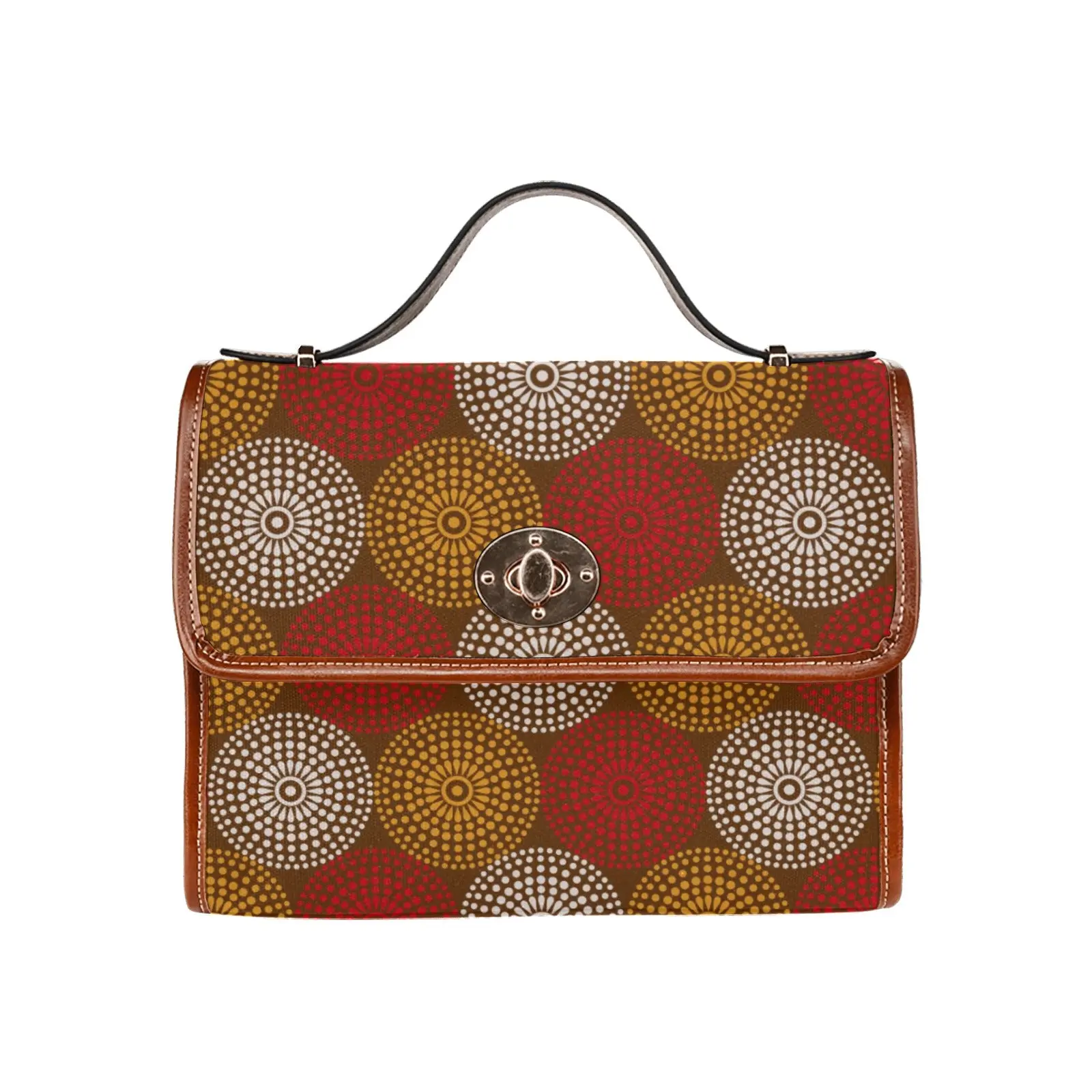 Maroon Ankara Wheel Pattern Handbag