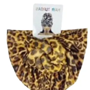 Big Female Knotted Brown Leopard Turban - Soft and Comfortable Material for All-Day Wear