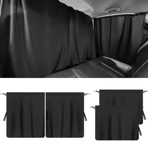 4pcs Car Privacy Curtain Set, Car Shade Curtains, Car Window Shades, Oxford Material, with Rear Seat and Side Window Drapes, Storage Pockets for Sedans and SUVs,
