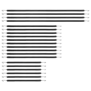 VEVOR 20 Piece Flat Bungee Cord,  20 mm Heavy Duty Bungee Straps with Steel S-Hooks, Includes 15", 21", 36", Elastic Bungee Rope for Cargo, Tarps, Trucks and Tent, Black