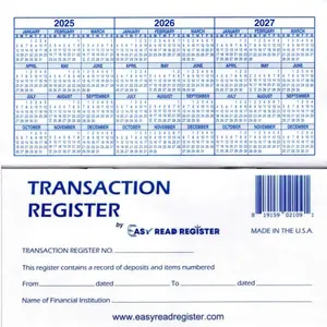 12 check registers for personal checkbooks — checkbook ledger transaction registers/log for personal or business bank checking accounts and savings accounts