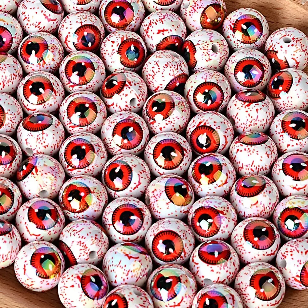 10pcs 16mm Horror & Halloween Beads 15mm for Keychain and Pen Making, Beads Bulk for Bracelet, Necklace,DIY Jewelry Accessories