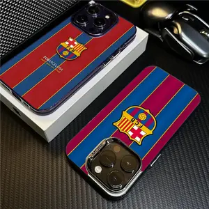B-Barcelonas Phone Case For iPhone 17 Pro Max 15 16 14 Plus 12 13 XS Max 11 Pro Fashion Colorful Silver Back Cover