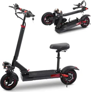 DT-007 Folding Electric Scooter for Adults, 800W Motor, 48V 15Ah Battery, 10" Off-Road Tires, 40-45KM Range, Front and Rear Shock Absorption, IPX5 Waterproof