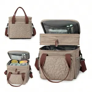 Large Capacity Thermal Insulated & Waterproof Lunch Bag for Camping Travel - Hand-Held & Shoulder Bag