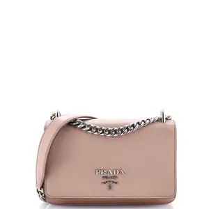 Pre-owned PRADA material Messenger Bags Chain Flap Crossbody Bag Saffiano and Soft Calf Small by Rebag