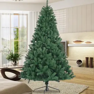 6ft Unlit Artificial Christmas Tree with 1000 Tips for Amazing Density & Zero Needles | Full PVC Spruce with Foldable Stand for Easy Setup