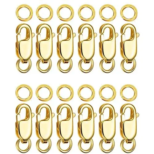 Gold Big Clasps 12pcs