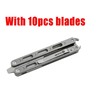 Compact Folding Utility Knife, Portable EDC Box Cutter & Outdoor Tool with Pocket Clip for Hiking, Includes 10 Blades, Outdoor Tools, Hiking / Light Outdoor