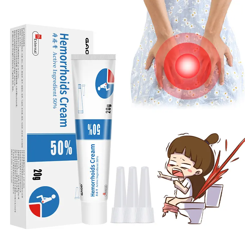 Herbal Instant Pain Relief 50% Hemorrhoids Cream for Men & Women 20g Tube Maximum Strength Anti-Itch Burning Discomfort Treatment Soothing Body Care Ointment