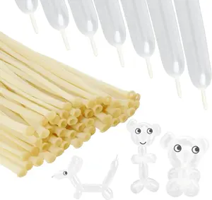 260 Balloons, 100 count Clear Long Balloons, Twisting  Balloon Clear Long Skinny Latex for Balloon Arch  Clown  Birthdays Party  Shower Bachelorette Weddings Decorations Supplies