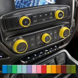 For GMC Sierra - Knob Press-Fit Covers 2014-2018 | 5-Knob Set Choose Your Color! Precision Fit For a Snug Fit That Stays In Place With No Tape or Adhesive. Made with High Quality Materials That Won't Warp or Fade! Made In The USA