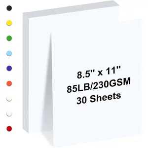 White Cardstock 8.5" x 11 ",30 Sheets Cardstock Paper 85 lb/230 gsm,Bright White Card Stock for Printer,Drawing, tags,Invitations, Cards etc