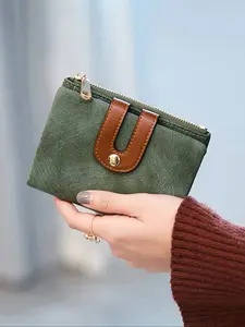 Women's Compact Foldable Wallet with Zipper Closure, Casual Fashion Accessory for Daily Use, Meets All Season Essentials Needs