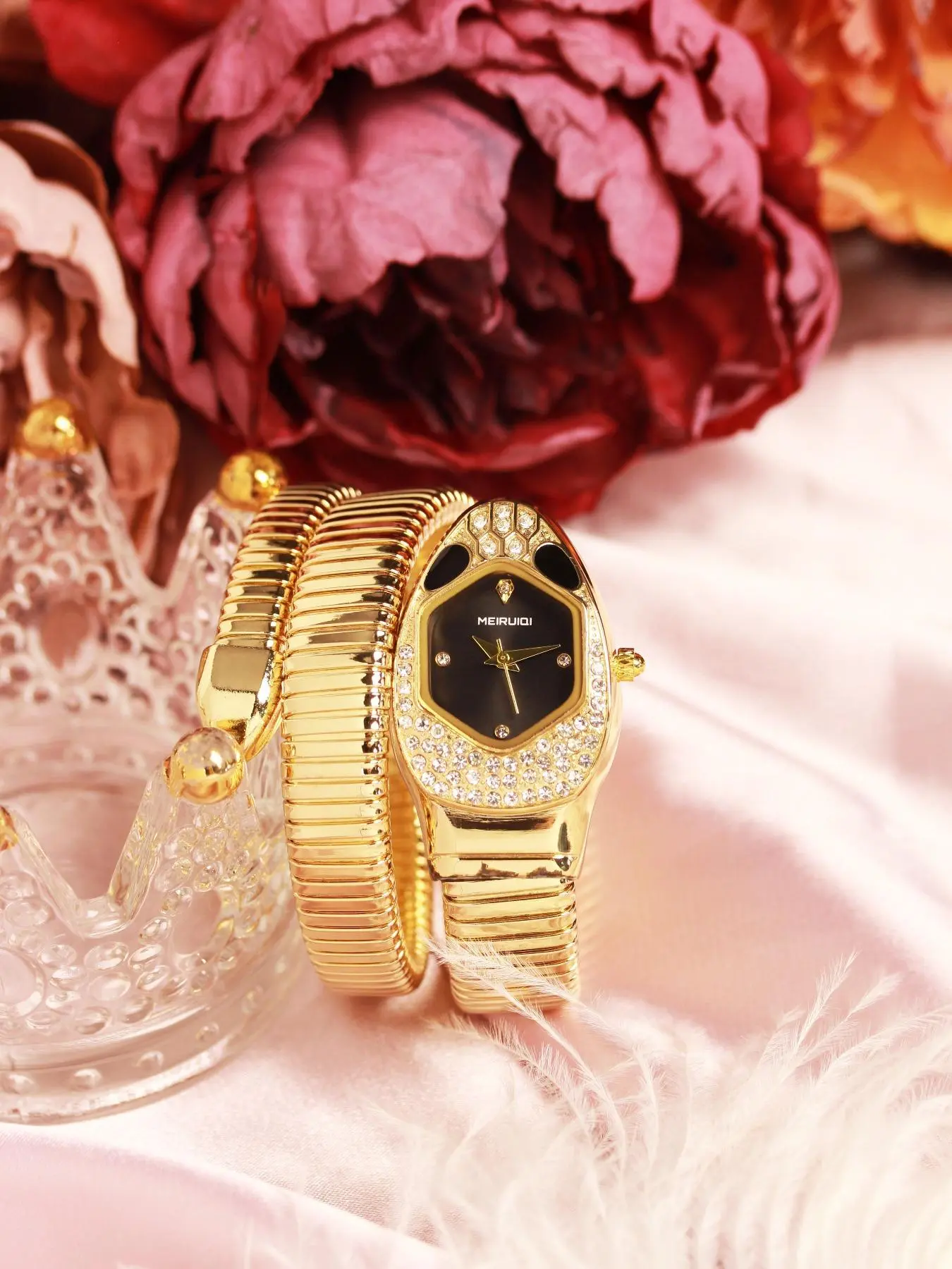 Women's Elegant Snake Design Quartz Watch & Jewelry Set, Including Wristwatch & Bangle Bracelet & Ring & Pendant Necklace, Fashion Watch Set for Gift with Box Women's Elegant Snake Design Quartz Watch & Jewelry Set, Including Wristwatch & Bangle Bracelet & Ring & Pendant Necklace, Fashion Watch Set for Gift with Box