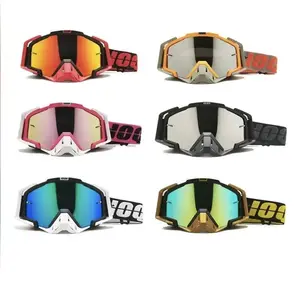 IOQX 100% Motocross Goggles Glasses TPU Half-Frame Unisex Cycling Glasses with Interchangeable Lenses and Headband Option windproof goggles biking sunglass motorcycle goggles performance eyewear unisex eye glasses wrap around sunglasses nose plug