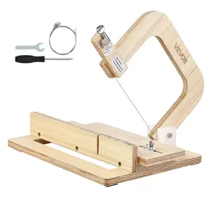 VEVOR Soap Cutter, 0-2 inch Adjustable Thickness, Wood Soap Slicer with Stainless Steel Adjustable Wire Tension, with Extra Wires, Multi Handmade Cutter for Candles, DIY Making Cutting Tool