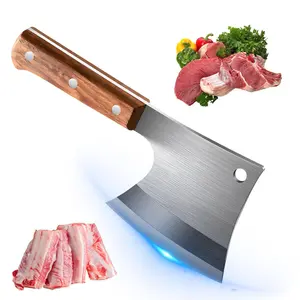 Heavy Duty Meat Cleaver Knife, Forged Butcher Knife Bone Chopper with Full Tang Stainless Steel Blade and Pearwood Handle#fathersdaygift