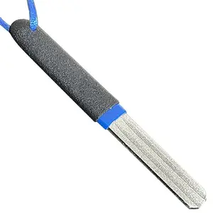 Portable Dual Slot Fishing Hook Sharpener, 100mm Outdoor Fish Hook Grinding Tool, Durable Stainless Steel, V-Shape Groove, Double-Sided Thickness