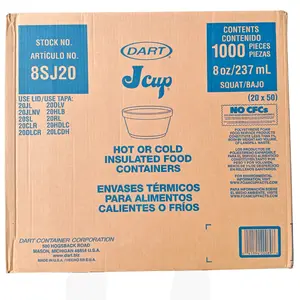 Dart 8SJ20 8 oz. Extra Squat White  Foam Food Container - 1,000/Case Value Insulated