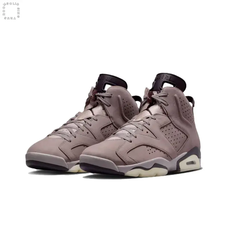 Dusty Mauve Dark Burgundy Accent High-top Retro Basketball Sneakers | Delicate Matte Suede Upper | Cream-tone Air Cushion Midsole, Suitable for Muted Vintage Outfits, Autumn Daily Street Looks and Light Basketball Exercises