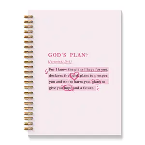 Jeremiah 29:11 Spiral Notebook, Bible Journal & Prayer Notebook for Women, Pink Christian Journaling Notebook, 5.5x8.3 Inches, Religious Gift