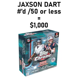 2025 TOPPS CHROME FOOTBALL MEGA BOX ($1,000 BOUNTY)