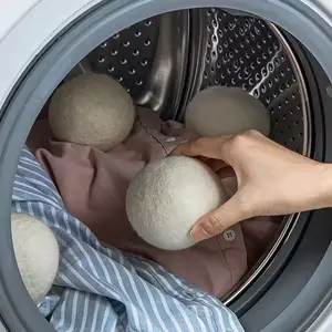 6 Pack Wool Dryer Balls, Natural Fabric Softener, Reduces Wrinkles, Saves Drying Time, Gentle on Bacteria, Safe for Sensitive Skin, Elegant Design