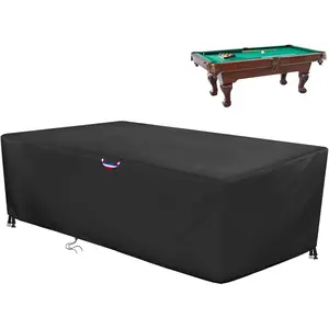7/8/9 Feet Waterproof Heavy Duty Pool Table Cover, Protective Billiard Cover for 9FT Snooker Pool Table, Indoor Outdoor Protection 112 x 62 x 32 Inches