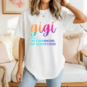 Casual Crew Neck T-Shirt with Gigi Alphabet Print All Season Comfort Fit Knit Fabric Casual Shirt