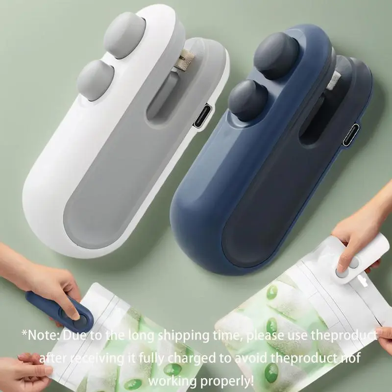 Mini Snack Bag Sealer, 2 in 1 Heated USB Rechargeable Snack Bag Sealer, Plastic Bag Resealer, Keep Food Fresh.