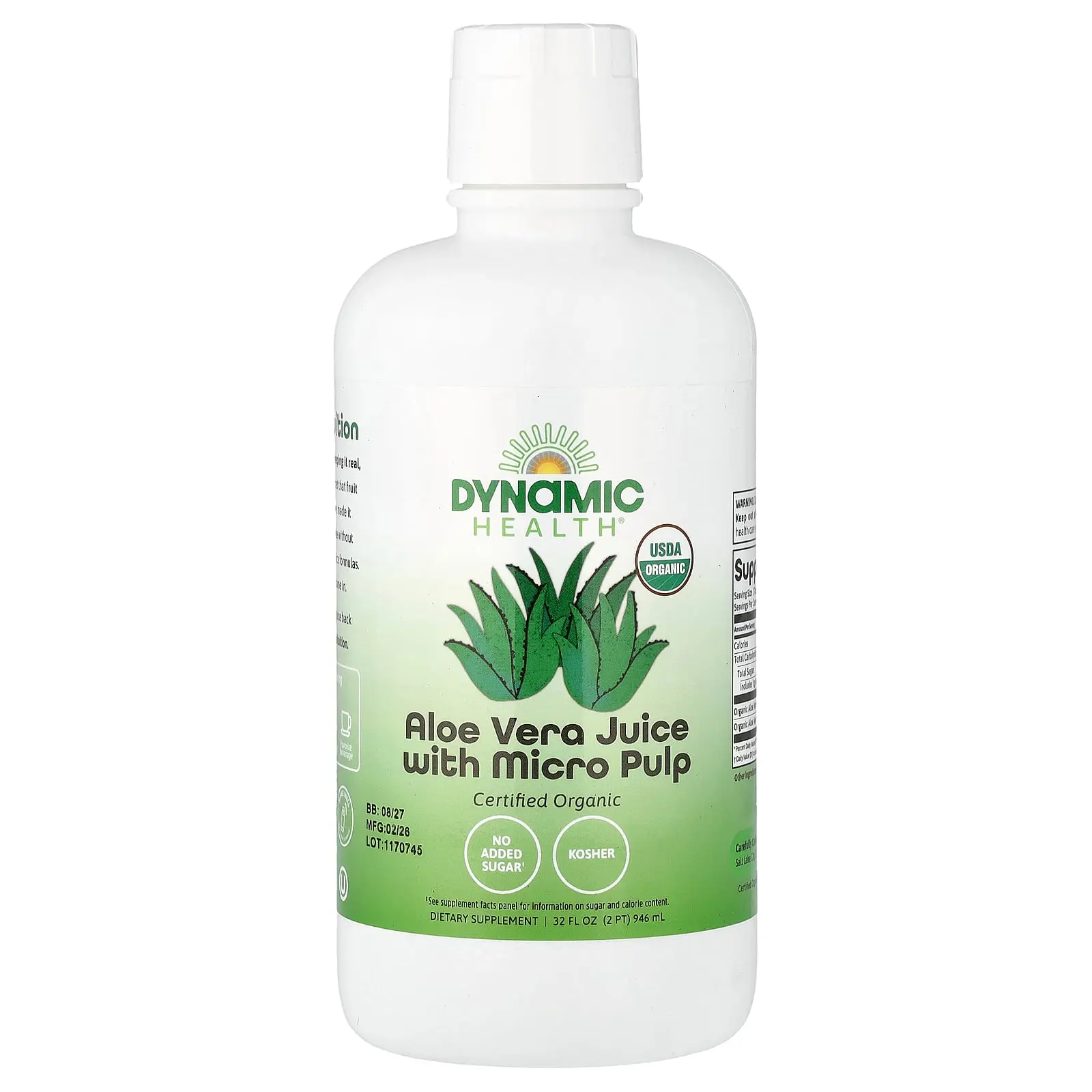 Dynamic Health Aloe Vera Juice with Micro Pulp, 32 fl oz (946 ml)