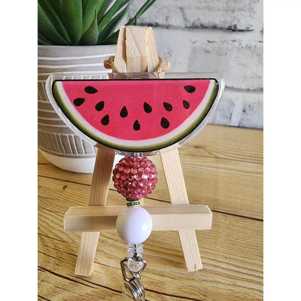 Glitter Watermelon Badge