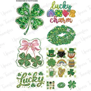 Rhinestone St Patty's Mini DTF Transfer Gang Sheet 24.5" Wide x 36" Long Direct To Film Trendy Vibrant Designs for Stylish Wardrobe