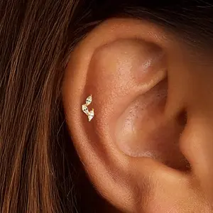 Tri-Leaf CZ Titanium Flatback