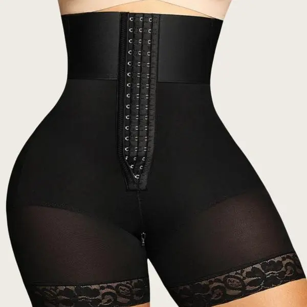 CZXMY Women's Strapless Colombian Faja Leg Shaping Shorts - High Waist Lacy Retro Pull-On Shapewear with Tummy Slimmer, Butt Lifter, Zipper Crotch, Compression for Christmas, Wedding, Songkran Under Skirts Sleek Fit