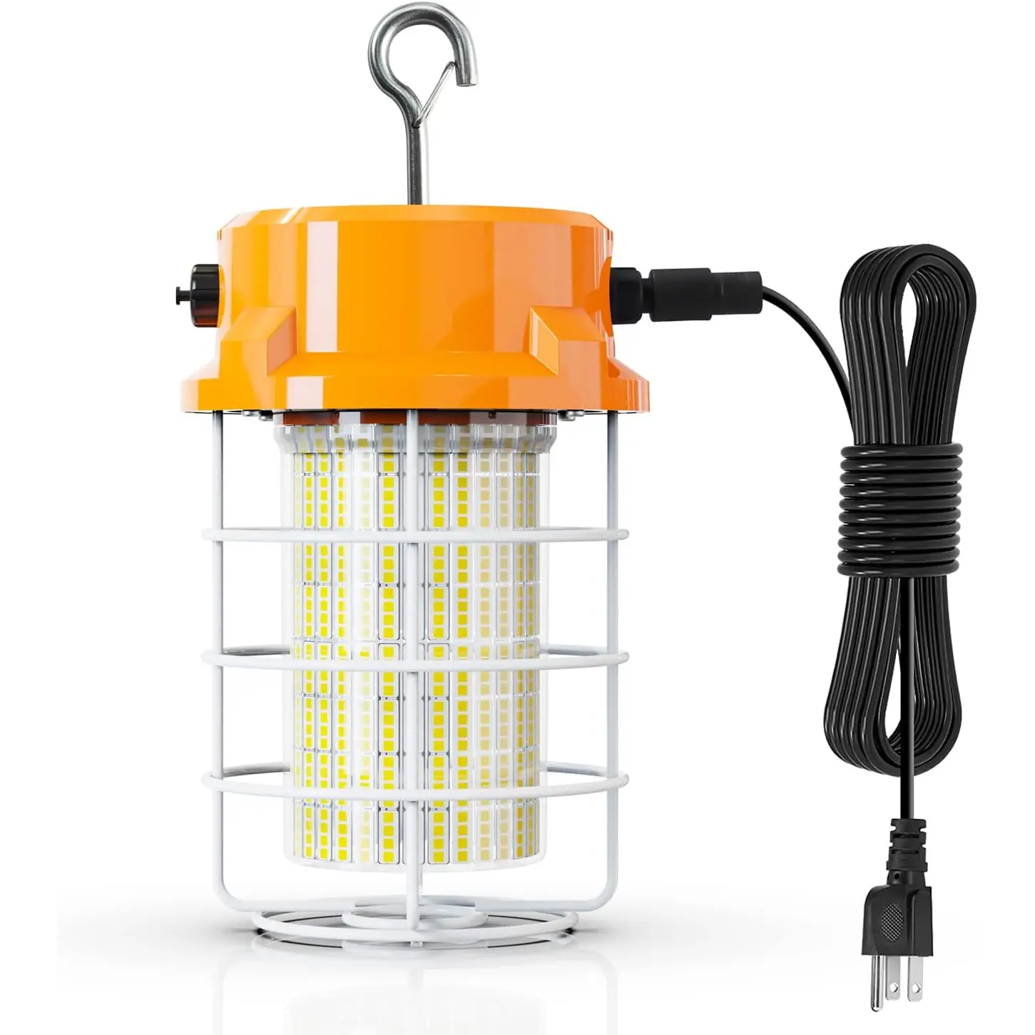 80W LED Temporary Work Light 12000Lm 5000K Construction Lights Led Work Light IP67 Dust Waterproof Portable Lights with Stainless Steel Guard Hook for Mine Wharf Job Site Garage Factory Lighting
