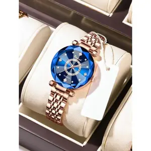 [LX STAR] Ocean Heart Stellar Radiant Multi-Faceted Solid Women's Waterproof Watch, Elegant Light Luxury Timepiece for Every Occasion, Water Resistant Watch,Holiday gifts, Valentine's Day gifts