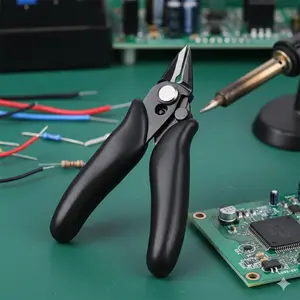 Micro Precision Cutters Set - Professional Two-Piece Jewelry Pliers for DIY Crafting & Electronic Repair, Mini Flush Side Cutters with Safety Lock, Anti-Rust Fine Wire Cutting Tool for Models & Soft Metals