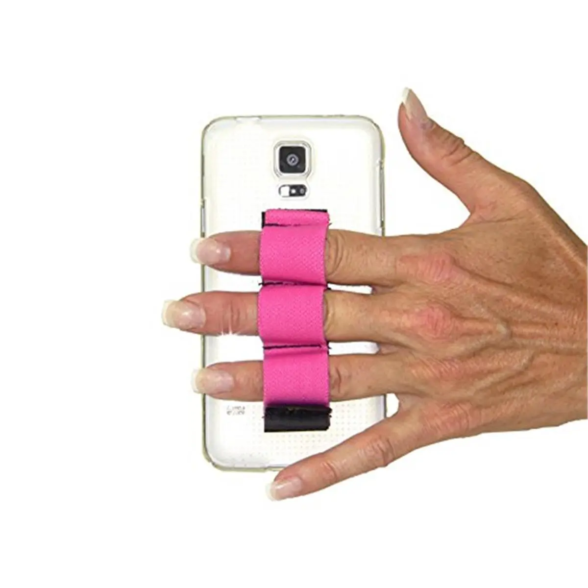 LAZY-HANDS 201497 3-Loop Grip For Oversized Phones - XL Pink
