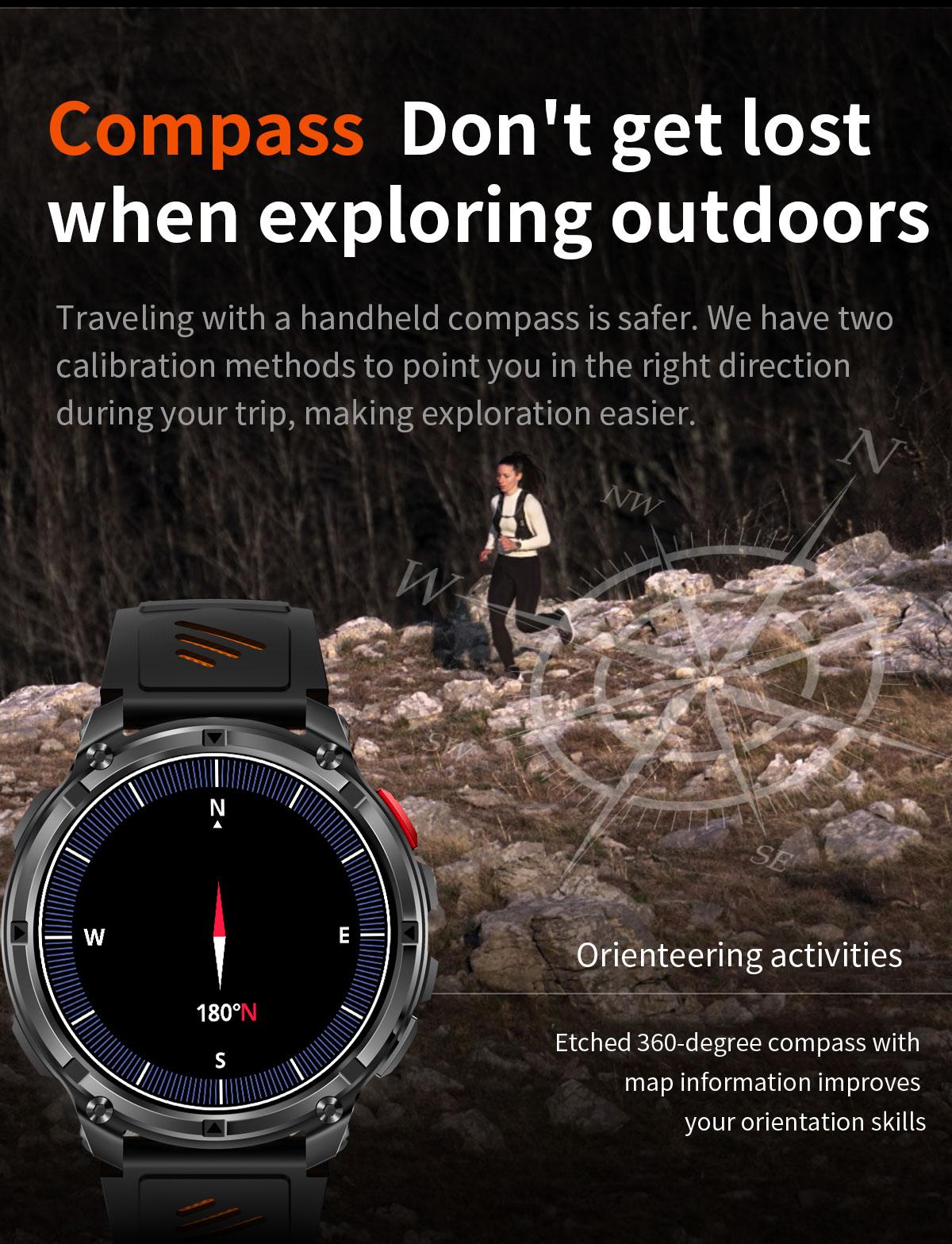 Military Smartwatch for Men, LED Flashlight BT Call IP68 Waterproof Heart Rate Fitness Pedometer Android/iOS Compatible - Ideal for Hunting Hiking Extreme Sports Military Smartwatch for Men, LED Flashlight BT Call IP68 Waterproof Heart Rate Fitness Pedometer Android/iOS Compatible - Ideal for Hunting Hiking Extreme Sports